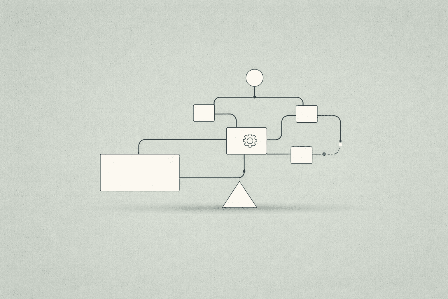 A minimal abstract workflow illustration showing connected small business automation steps.